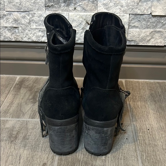 Bos & Co Black suede Ankle Boots  with double zipper closure, EUR 41 - Picture 3 of 12